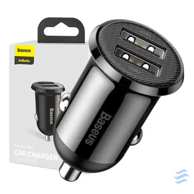 Ładowarka samochodowa Baseus Grain Pro 2x USB 4.8A (czarna) Car chargers