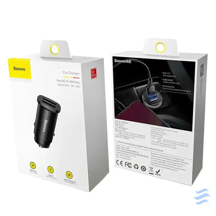 Ładowarka samochodowa Baseus Square 2xUSB QC3.0 5A 30W (czarna) Car chargers