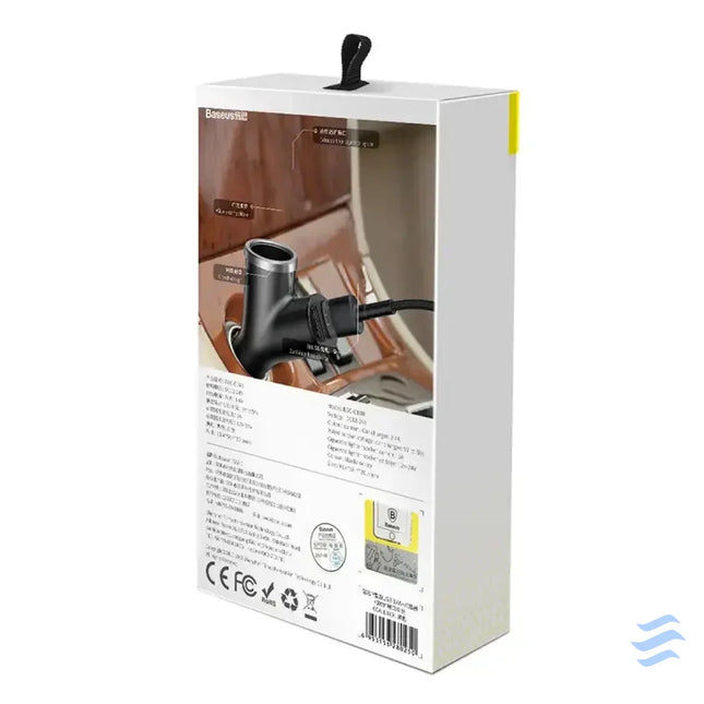 Ładowarka samochodowa Baseus Y Type 2xUSB 3,4A 40W (czarna) Car chargers