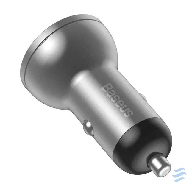 Ładowarka samochodowa Baseus z wyświetlaczem 2x USB 4,8A 24W (srebrna) Car chargers