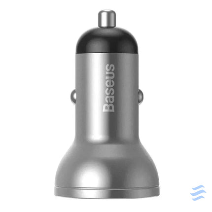 Ładowarka samochodowa Baseus z wyświetlaczem 2x USB 4,8A 24W (srebrna) Car chargers