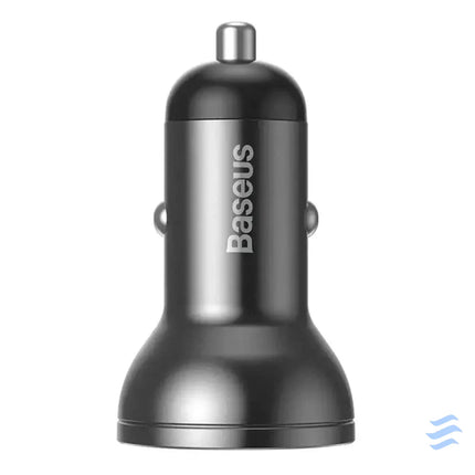 Ładowarka samochodowa Baseus z wyświetlaczem 2x USB 4,8A 24W (szara) Car chargers