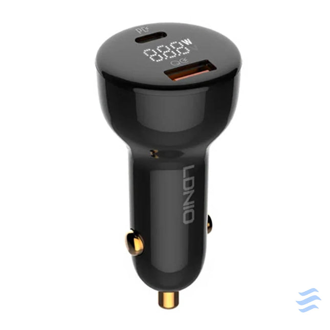 LDNIO C101 Car Charger USB + USB C 100W + USB C to Lightning Cable (Black) Car chargers