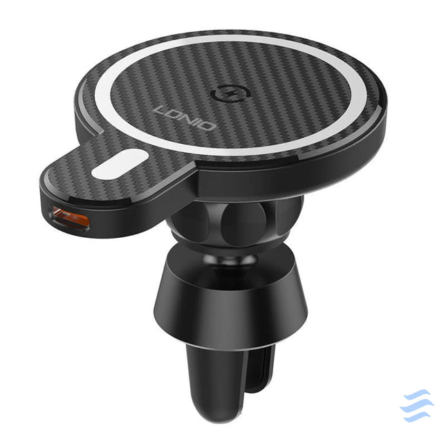 LDNIO Car Mount,MA20 with inductive charger 15W and metal ring (Black) Phone holders