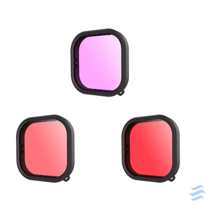 Lens waterproof filter set Telesin for GoPro Hero 9 / Hero 10 / Hero 11 / Hero 12 (GP FLT 904) For sports cameras