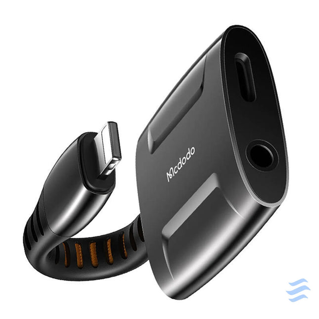 Lightning to Lightning + AUX 3.5mm mini jack adapter Mcdodo CA 6340 (black) Audio adapters