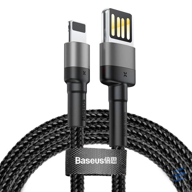 Lightning USB cable (reversible) Baseus Cafule 2.4A 1m (gray black) USB to Lightning