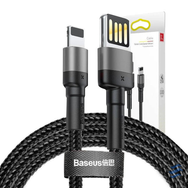 Lightning USB cable (reversible) Baseus Cafule 2.4A 1m (gray black) USB to Lightning