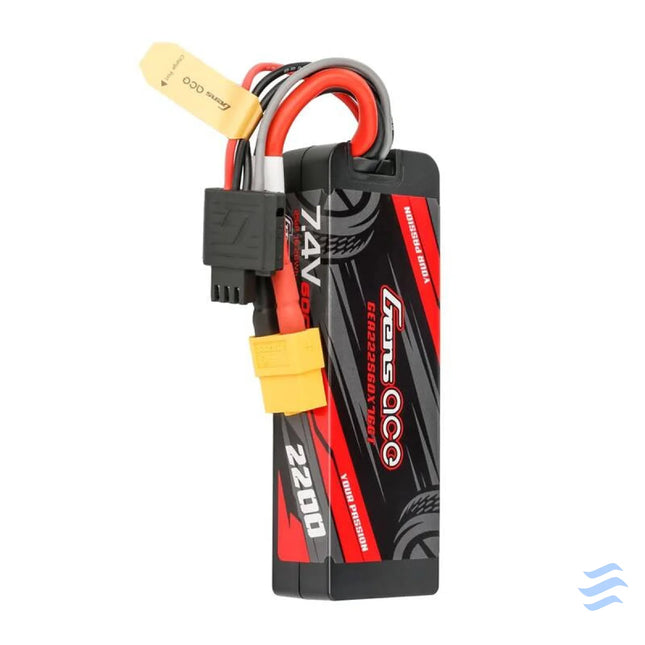 Lipo Gens ace G Tech 2200mAh 7.4V 2S1P 60C GRP 76 Hardcase Battery with XT60 Plug Lithium and NiMH