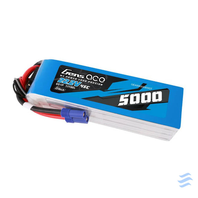 LiPo Gens ace G Tech 5000mAh 22.2V 45C 6S1P battery with EC5 plug Lithium and NiMH