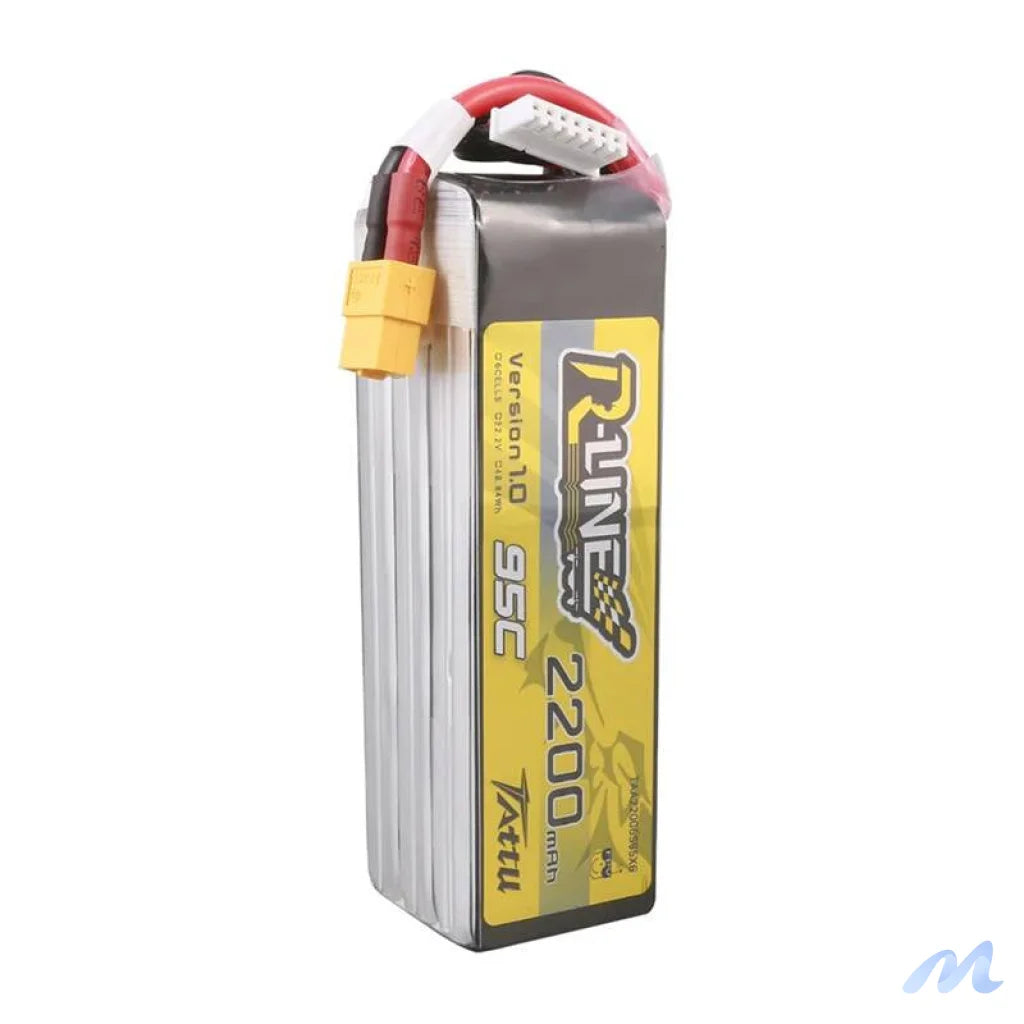 Lipo Tattu R-Line 22.2V 2200mAh 6S 95C battery with XT60 connector