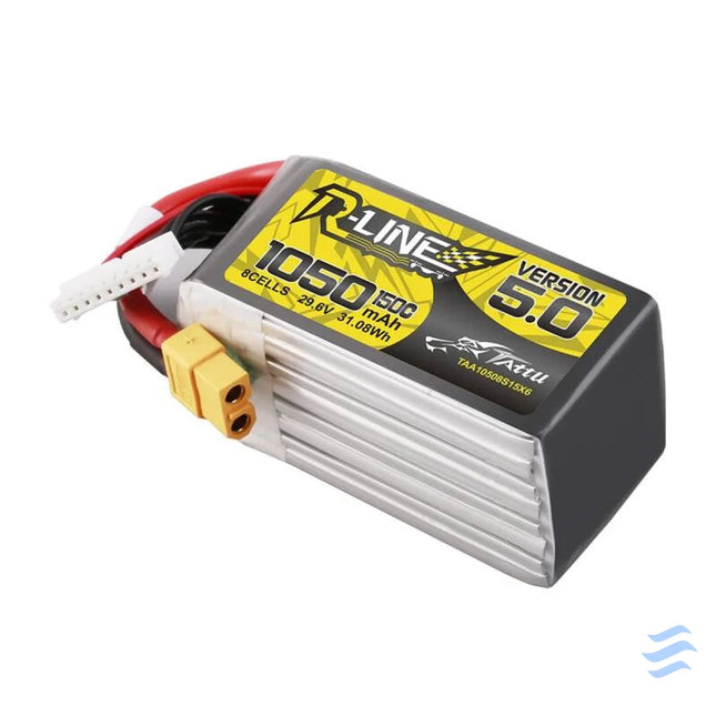 Lipo Tattu R Line Version 5.0 1050mAh 29.6V 8S 150C battery with XT60 connector Lithium and NiMH
