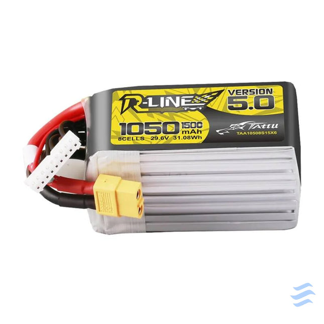 Lipo Tattu R Line Version 5.0 1050mAh 29.6V 8S 150C battery with XT60 connector Lithium and NiMH