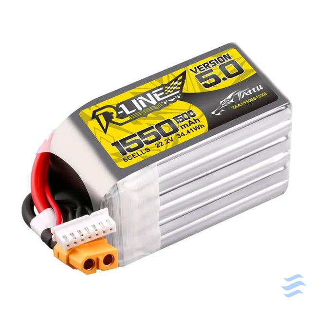 Lipo Tattu R Line Version 5.0 1550mAh 22.2V 150C 6S battery with XT60 connector Lithium and NiMH