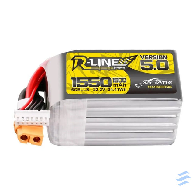 Lipo Tattu R Line Version 5.0 1550mAh 22.2V 150C 6S battery with XT60 connector Lithium and NiMH