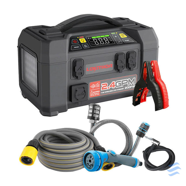 Lokithor AW401 Jump Starter / Booster 2500A + Powerbank 20000mAh + Compressor + Flash Light + Power Wash 5 in 1 Device