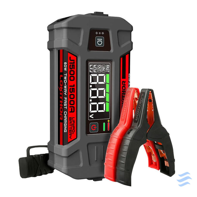 Lokithor J1500 Jump Starter / Booster 1000A + Powerbank 12000mAh + Flashlight 3 in 1 Device working in 20°C Jump