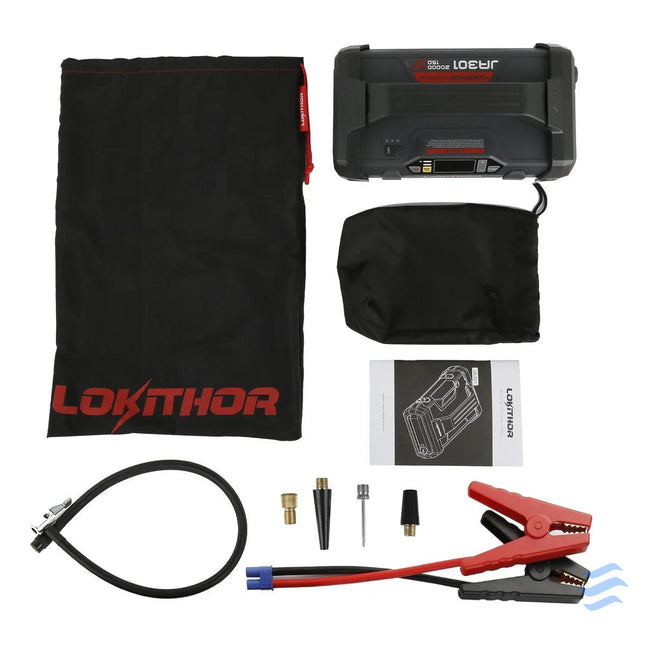 Lokithor JA301 Jump Starter / Booster 2000A + Powerbank 20000mAh + Compressor + Flashlight 4 in 1 Device Jump starters