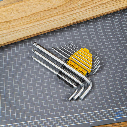 Long Hex Key Sets 1.5 10mm Deli Tools EDL3088 (silver) Screwdrivers