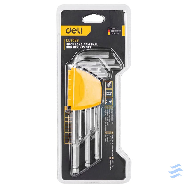 Long Hex Key Sets 1.5 10mm Deli Tools EDL3088 (silver) Screwdrivers