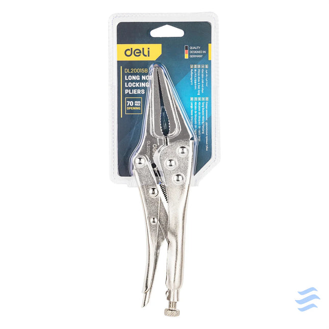 Long Nose Locking Pliers 9’’ Deli Tools EDL20015B (silver) Pliers