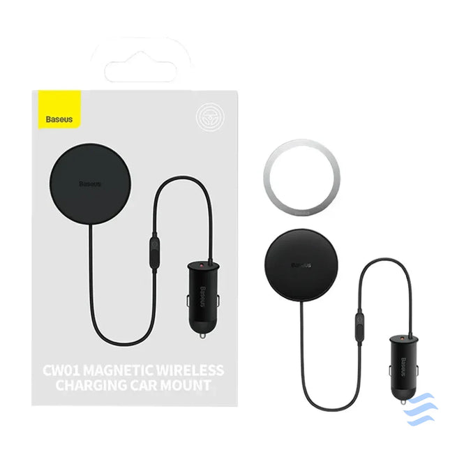 Magnetic Car Phone Holder Baseus CW01 to Ventilation Grid with car charger USB C 15W + 25W (black) Phone holders
