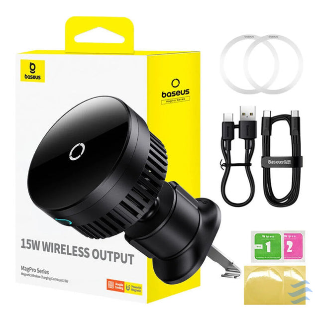 Magnetic Car Phone Holder Baseus MagPro 15W (black) Phone holders