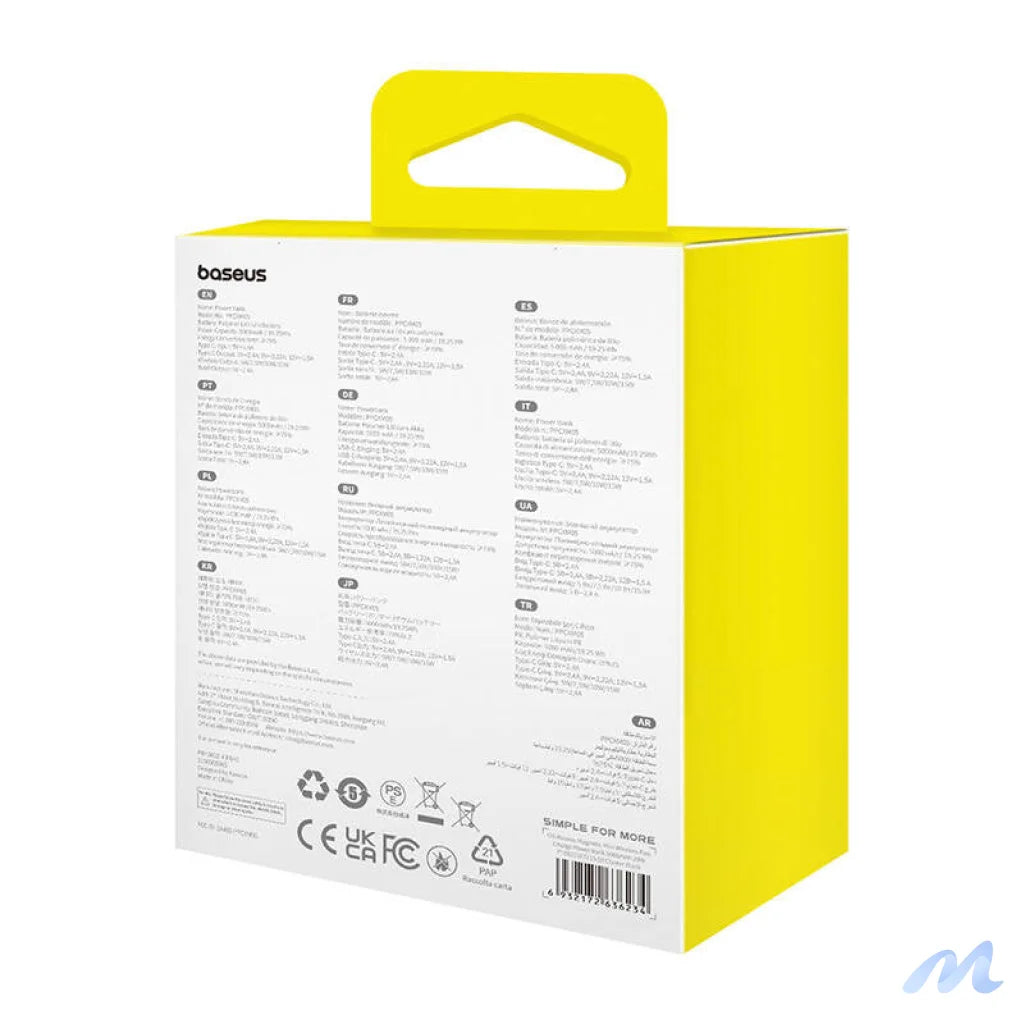 Magnetic Mini Powerbank Baseus 5000mAh, USB-C 20W (black)