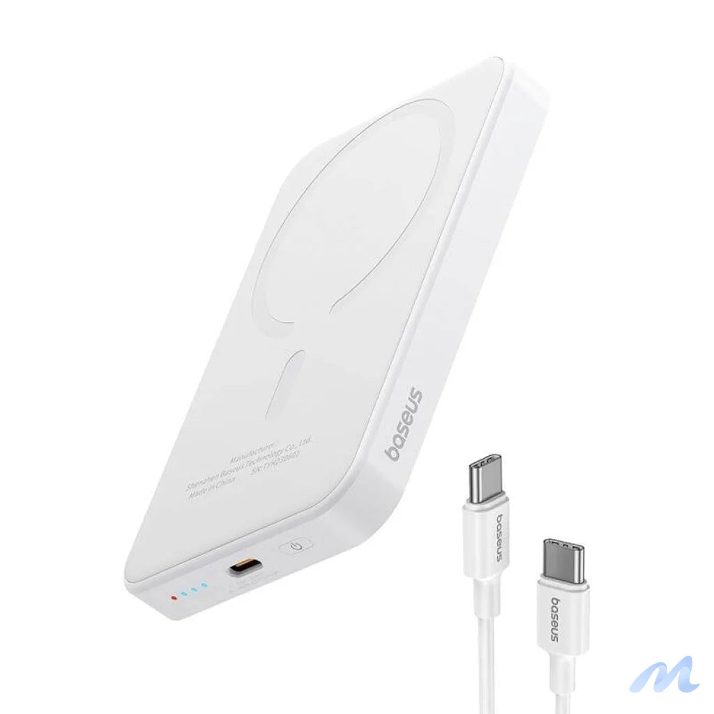 Magnetic Mini Powerbank Baseus 5000mAh, USB-C 20W (white)