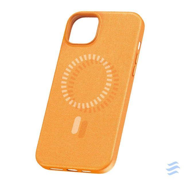 Magnetic Phone Case for iPhone 15 Baseus Fauxther Series (Orange) Protective cases for smartphones