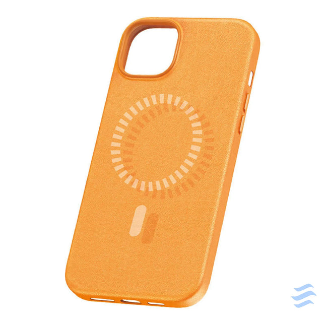 Magnetic Phone Case for iPhone 15 Plus Baseus Fauxther Series (Orange) Protective cases for smartphones