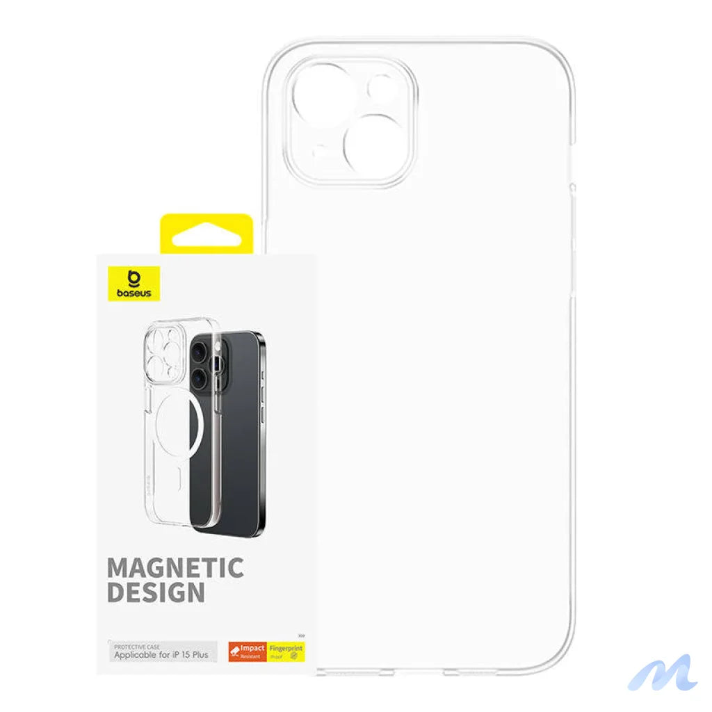 Magnetic Phone Case for iPhone 15 Plus Baseus OS-Lucent Series (Clear)