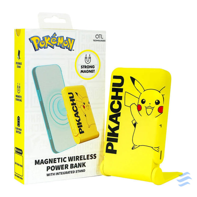 Magnetic powerbank OTL 5000 mAh USB C 15W Pokemon Pikatchu with stand (yellow) Powerbanks
