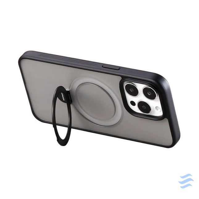 Magnetic protective phone case with holder Joyroom JR BP004 for iPhone 15 Pro (black) Protective cases for smartphones