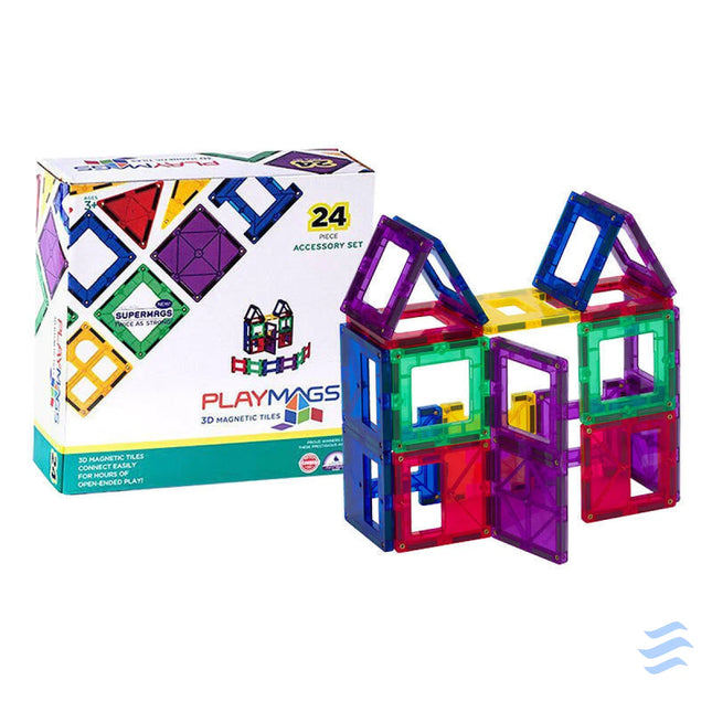 Magnetic tiles 3D Playmags 162 24 pcs set Blocks and construction sets