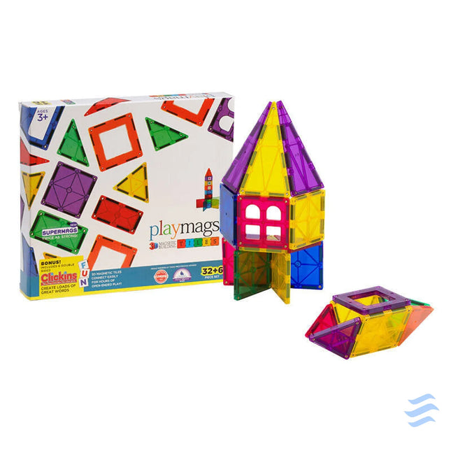 Magnetic tiles 3D Playmags 165 32 pcs set Blocks and construction sets