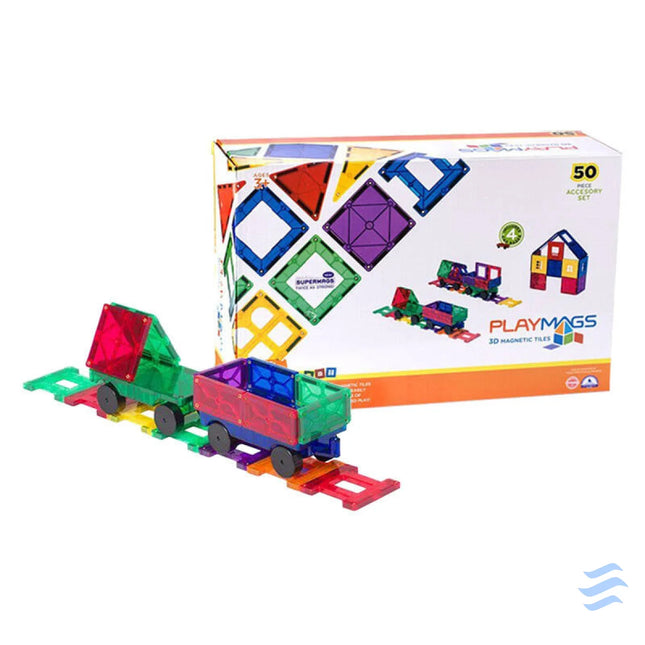 Magnetic tiles 3D Train Playmags 153 50 pcs set Blocks and construction sets
