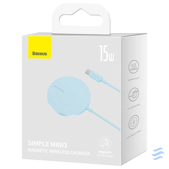 Magnetic Wireless Charger Baseus Simple Mini 3 15W (Blue) Wireless chargers