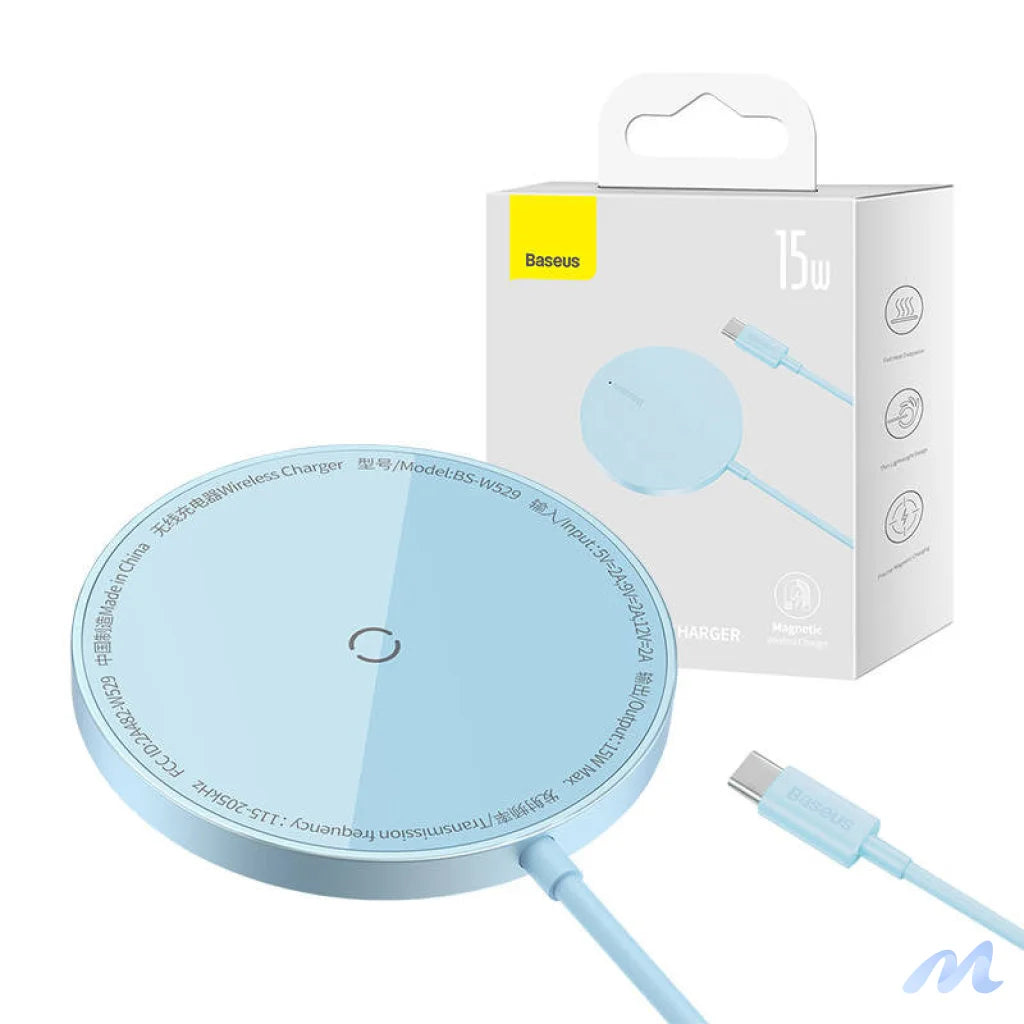 Magnetic Wireless Charger Baseus Simple Mini 3 15W (Blue)