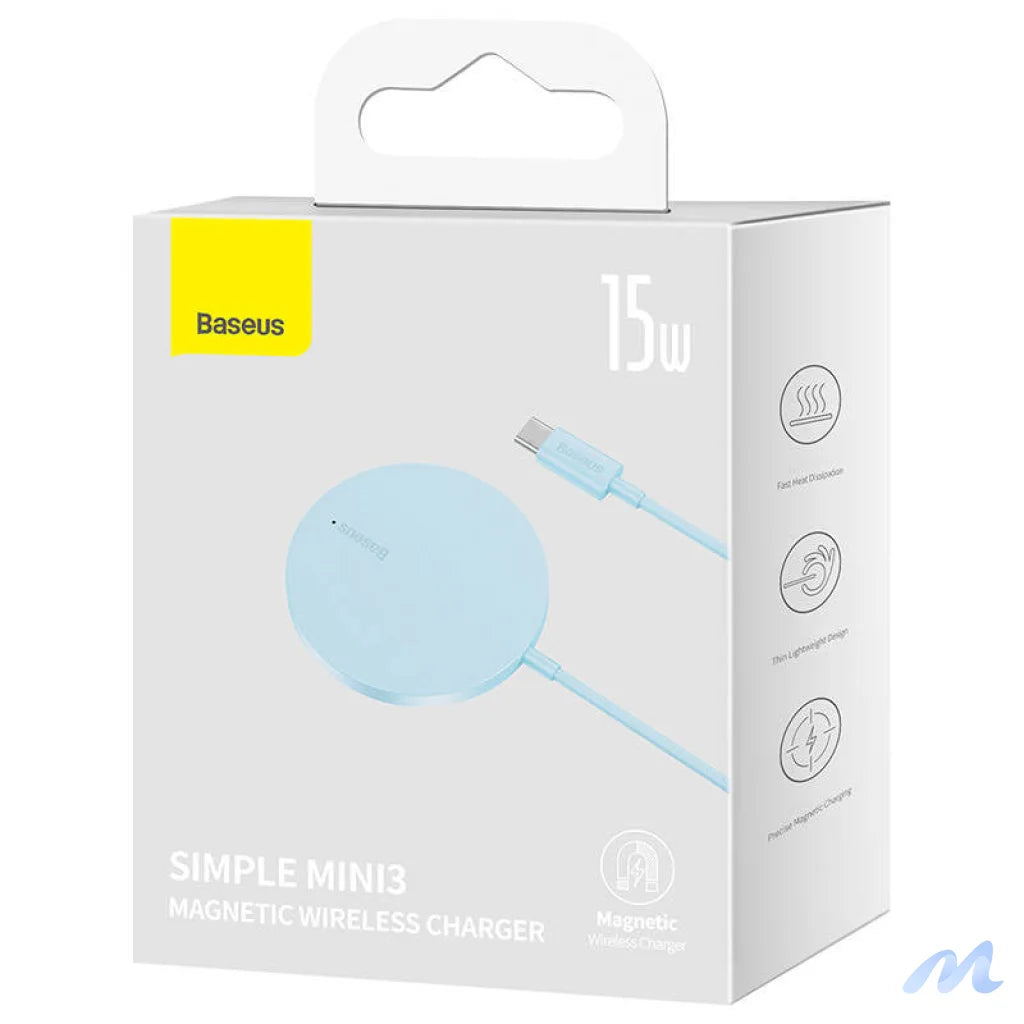 Magnetic Wireless Charger Baseus Simple Mini 3 15W (Blue)