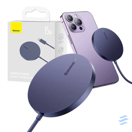 Magnetic Wireless Charger Baseus Simple Mini3 15W (Dusty purple) Wireless chargers