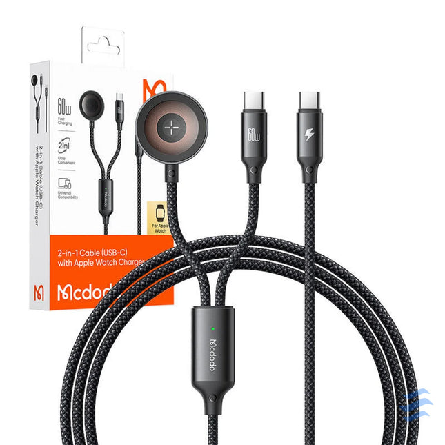 Mcdodo CA 2200 2 in 1 USB C cable + Apple Watch charger 60W 1.2m Combo Cables