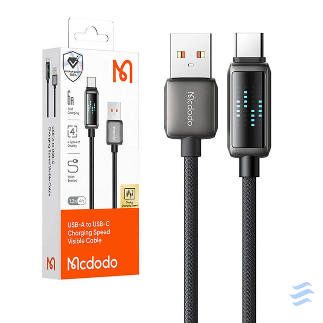 Mcdodo CA 2350 USB A to USB C cable 6A LED display 1.2m USB to USB C