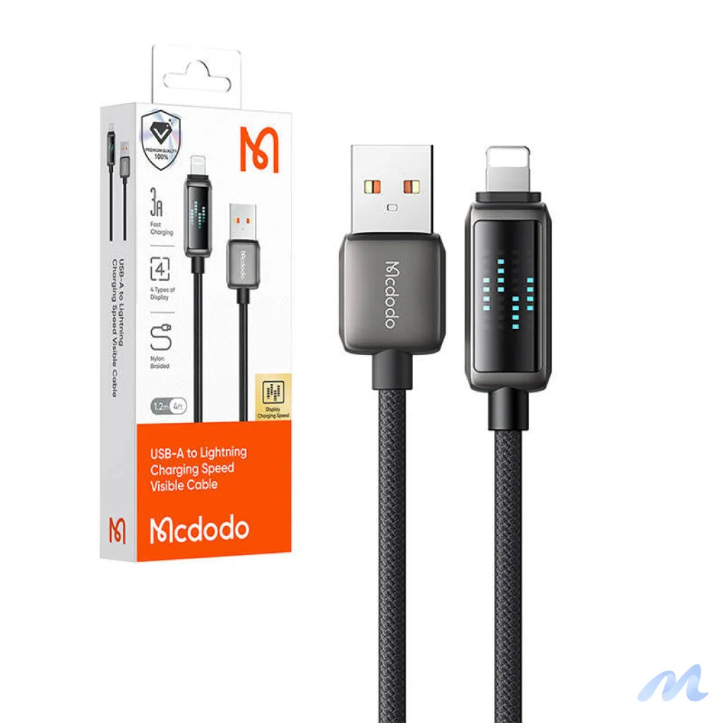 Mcdodo CA-5250 USB-A to Lightning cable, LED display, 1.2m