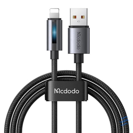 Mcdodo CA 5660 USB A to Lightning cable with flashing light 1.2m (black) USB to Lightning
