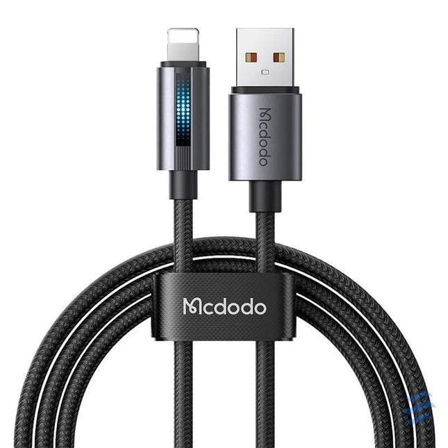 Mcdodo CA 5660 USB A to Lightning cable with flashing light 1.2m (black) USB to Lightning