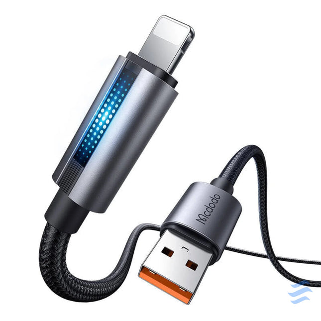 Mcdodo CA 5660 USB A to Lightning cable with flashing light 1.2m (black) USB to Lightning