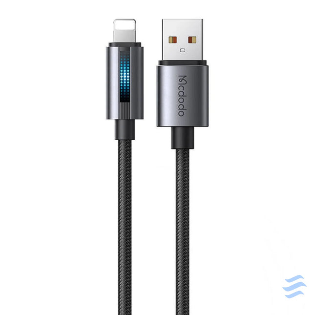 Mcdodo CA 5660 USB A to Lightning cable with flashing light 1.2m (black) USB to Lightning