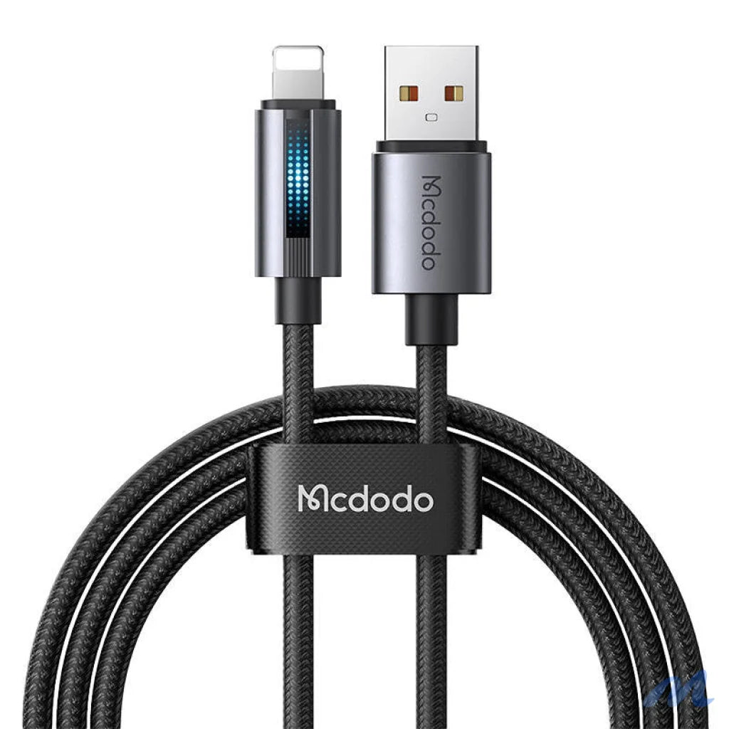 Mcdodo CA-5660 USB-A to Lightning cable with flashing light 1.2m (black)