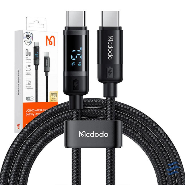 Mcdodo CA 5780 USB C to USB C 60W data cable 1.2m (black) USB C to USB C